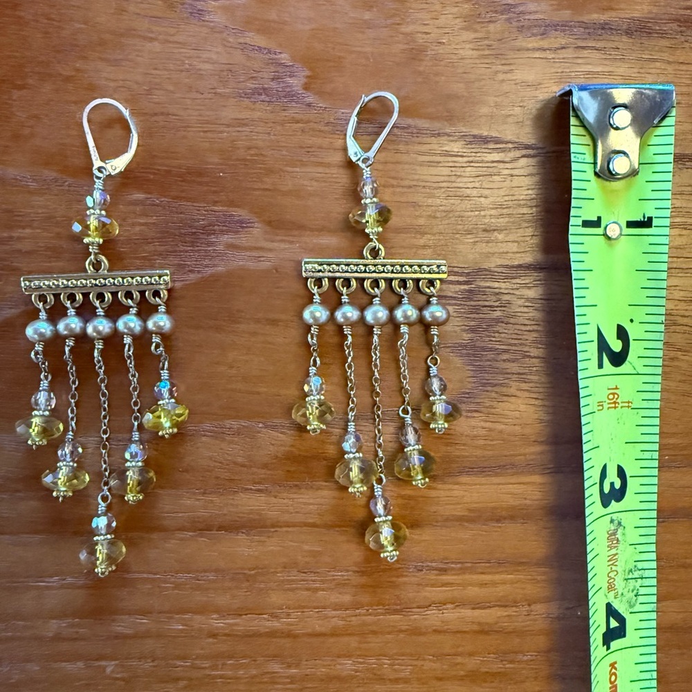 Elegant Gold and Silver Dangle Earrings